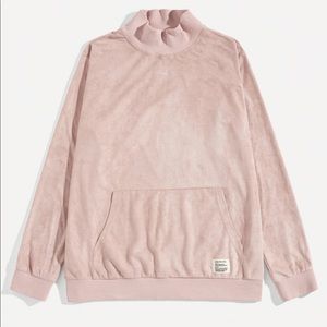 NWOT Mock-neck Suede Pullover with Pocket